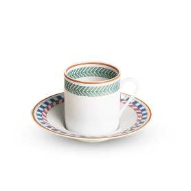 6 coffee cups with saucers