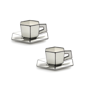 Black Carte Blanche coffe cup set of 2