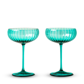 set of 2 champagne bowls mint green