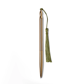 Gold Plated Pen Green Tassel