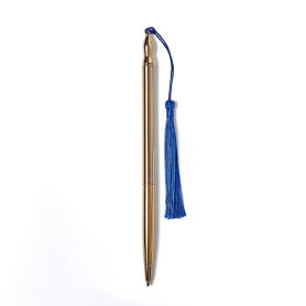 Gold Plated Pen blu tassel