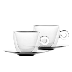 set of 2 breakfast cups with saucers