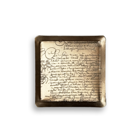 svuotatasche Script 15x15 cm argento antichizzato