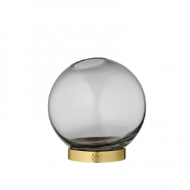 vaso Globe S fumè con base ottone