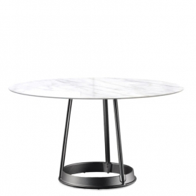 Brut tavolo rotondo bianco Carrara