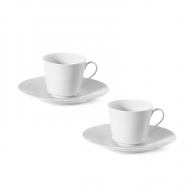 coppia tazze caffè con piatto