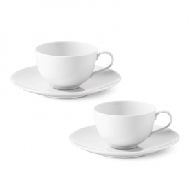 coppia tazze caffè basse con piatto
