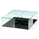 tavolino 2 piani Quadra 90x90 base nera
