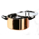 casseruola alta rame cm 24 con coperchio 90101/24 - 90200/24 L