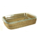 pirofila rettangolare media con supporto rattan