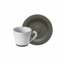 6 tazze caffè con piatto biscuit nero 