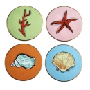 set 4 sottobicchieri in porcellana