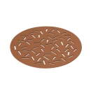 Pitagora tovaglietta rotonda tecnocuoio cognac TCR5066