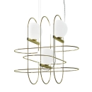 Setareh sospensione piccola oro lucido/bianco
