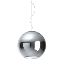 Globo di luce cromo sospensione cm 45
