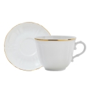 6 tazze caffè con piatto filo oro