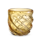 vaso giallo sagomato a vortice