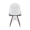 Eames DKW seduta nera/gambe acero scuro