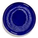 Piatto torta Feast lapis lazuli swirl-dots white cm 35