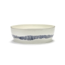Insalatiera Feast white swirl-stripes blue cm 28