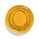 Piatto piano Feast sunny yellow swirl-dots black cm 26,5