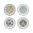 set 4 piattini pane assortiti cm 16,5