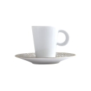 coppia tazze caffè con piatto