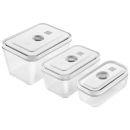 set 3 contenitori sottovuoto in vetro