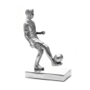 Calciatore scultura in alluminio