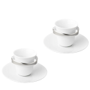 set 2 tazze caffè con piatto Argento