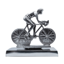 Ciclista scultura in alluminio