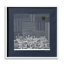 serigrafia Le Linee di Genova con cornice  