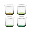 set 4 bicchieri colorati toni verdi