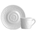 6 tazze caffè con piatto